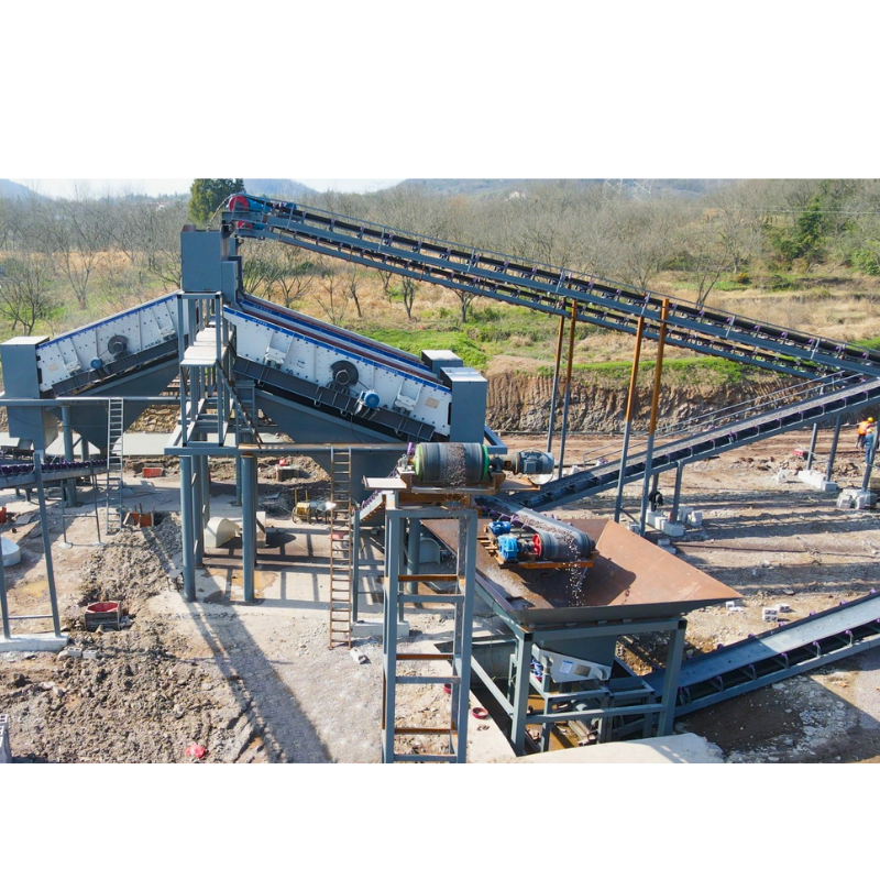 Aggregate production line vibrating feeder
