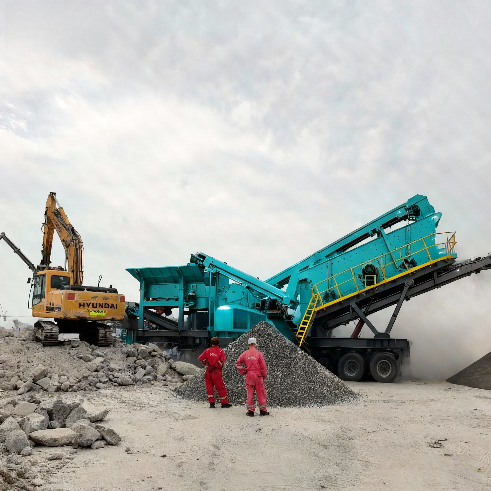 Recycling and construction waste crushing site
